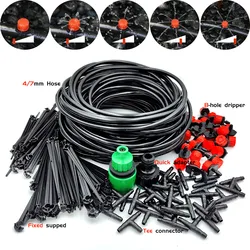 Sistema De Irrigação Por Gotejamento Com Estufa, Mangueira De Jardim De Rega Automática, Micro Kits De Rega Por Gotejamento Com Gotejamento Ajustáveis, DIY, 5m-50m