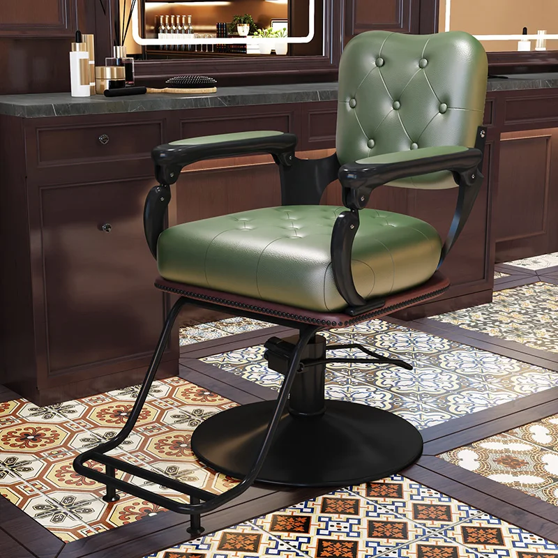 

Elegant Aesthetic Barber Chairs Simple Design Glamour Exquisite Salon Chairs Trendy Luxury Bancos Con Ruedas Salon Furniture