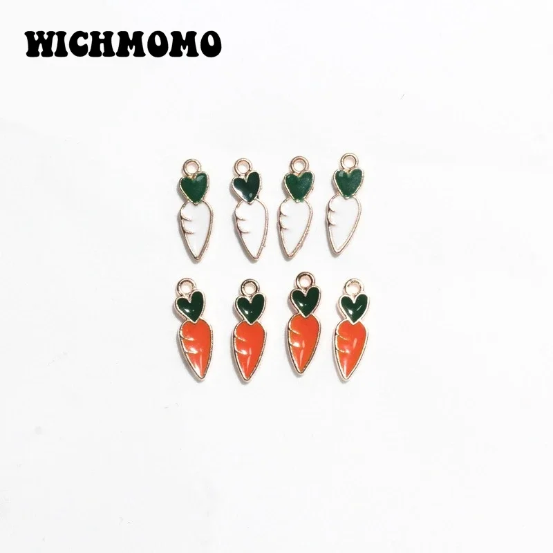 2021 New Fashion 20pcs/bag 16*5MM Zinc Alloy Drop Oil Baby Carrots Charms Pendants for DIY Earring Jewelry Accessories