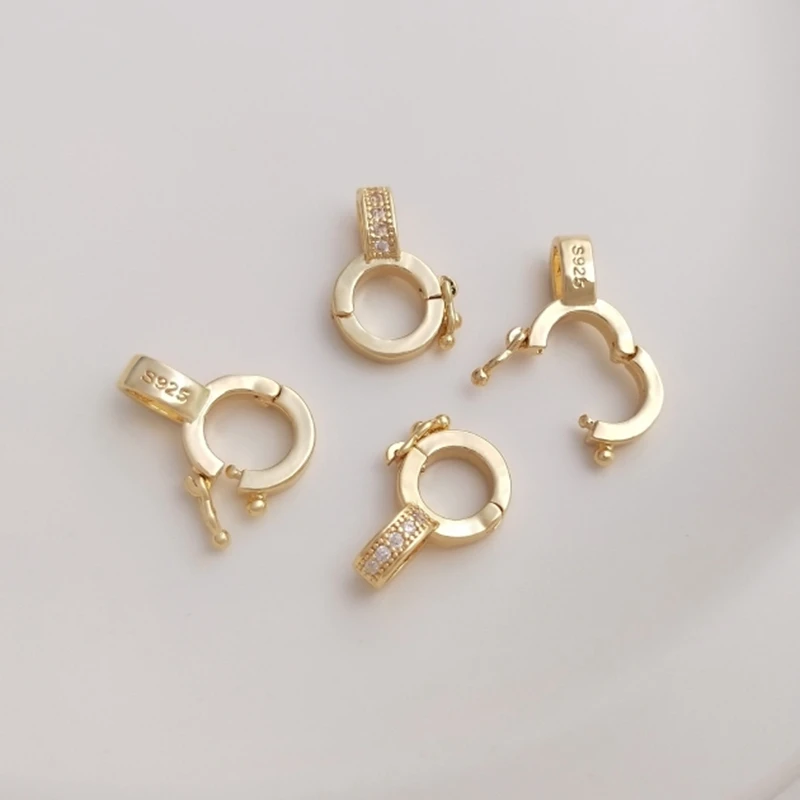 

14K Real Gold Plated Copper Buckles Necklace Clasps Hooks DIY Jewelry Findings Making Accessories