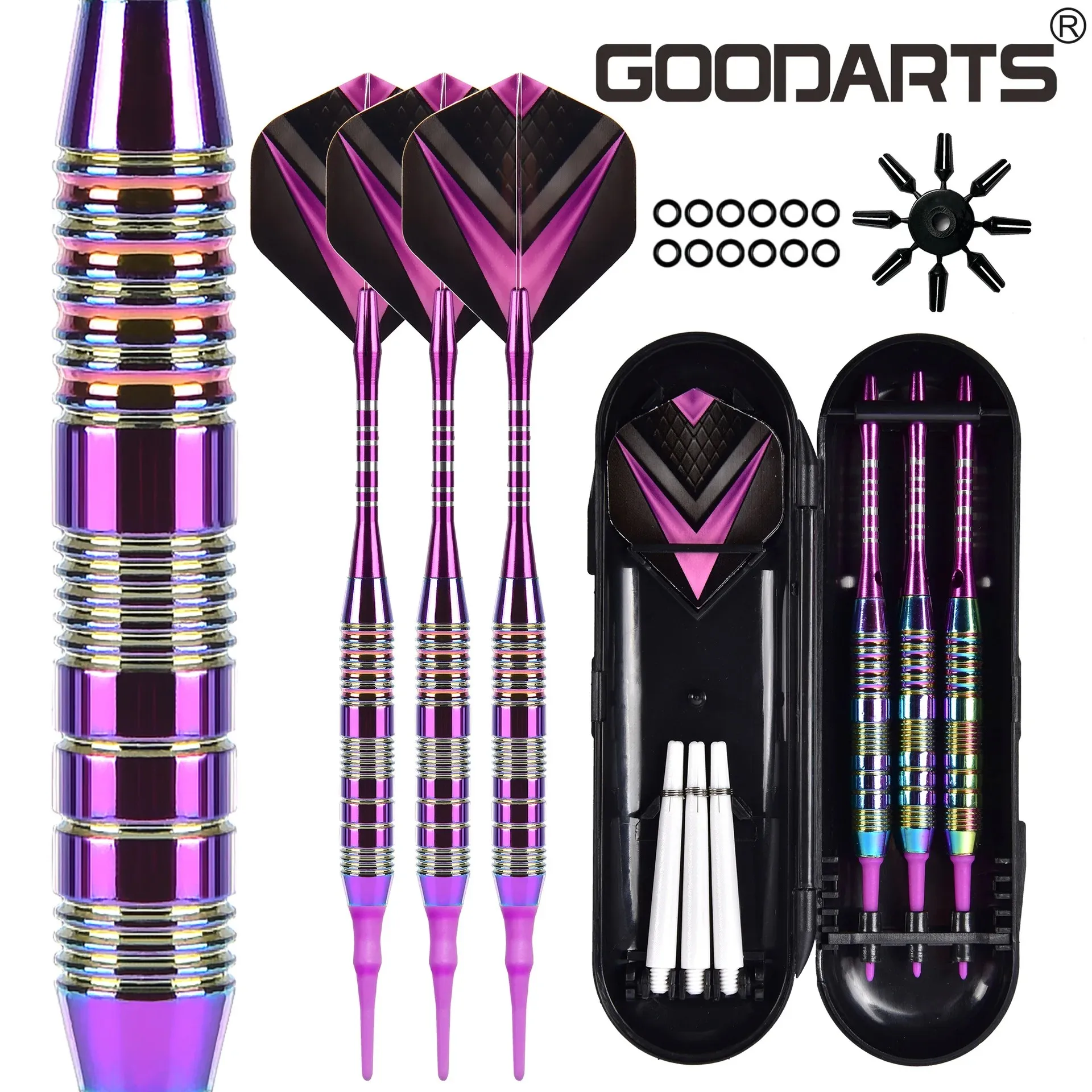 FX 3pcs /set Professional 22g Golden Purple Blue Color Steel Tip With Brass Darts Shafts Free Carry Box FSTAR