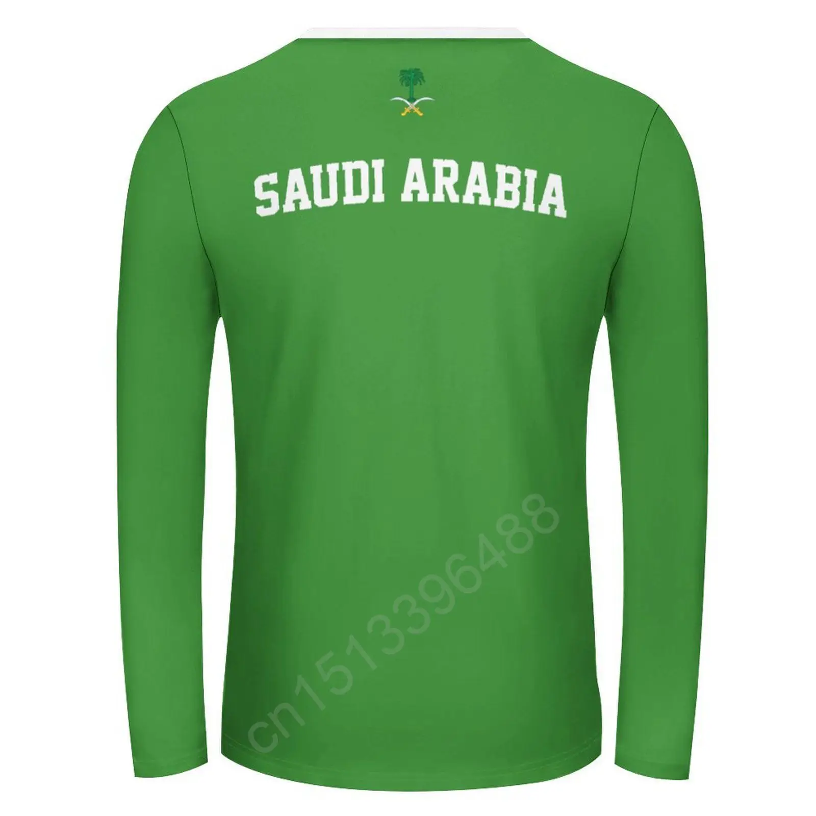 Saudi Arabia Flag 3D Men's Women Round Neck T-shirt Casual Long Sleeve T Shirt Fashion Pullover Trend Men Clothing