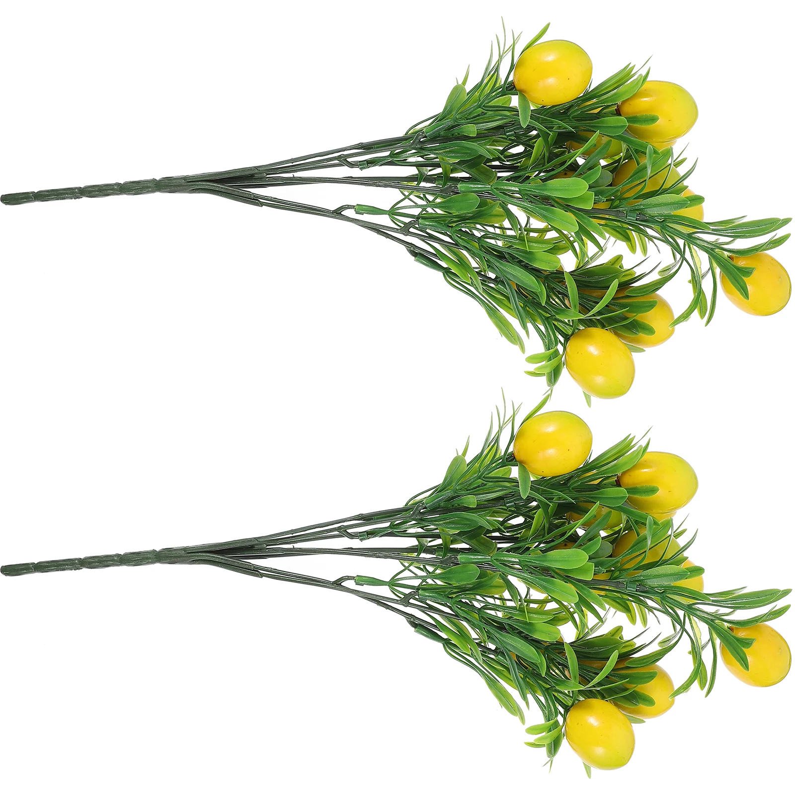 

2pcs Artificial Lemon BranchPlastic Fake Fruit Vivid Decorative Home Garden Wedding Party DIY Bouquet Ornament Decoration