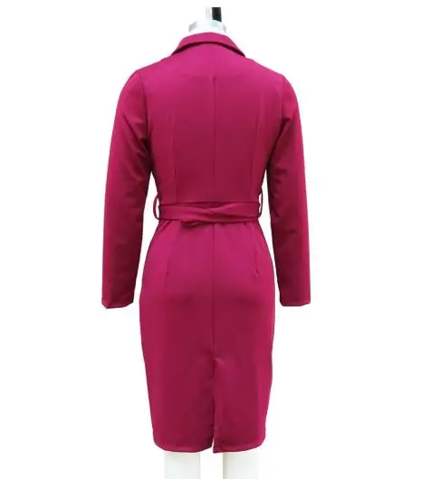 

2025 Elegant Temperament Long Sleeved Fashionable Dress Autumn Women's Sexy Deep V-Neck Waist Bag Hip Long Sleeved Suit Dress