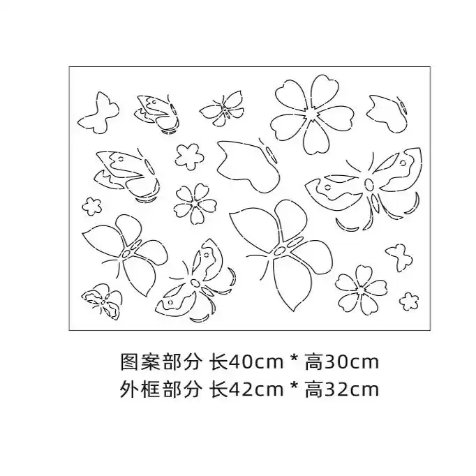 

Шаблоны для квилтинга с цветком и бабочкой, многоразовые традиционные узоры для домашних животных для вышивки, инструмент для рисования ткани, трафареты для сашико
