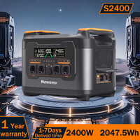 Newsmy S2400 Portable Power Station 2047.5Wh LiFePO4 Battery 2400W 4*AC Power Outdoor urgent home backup removable power supply