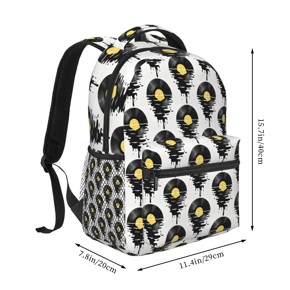 Vinyl Record Sunset Music Lover DJ Music Backpack Student Boys Girls BookBag School Bag Computer Shoulder Bags for Men Women