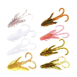 20Pcs/lot Soft Fishing Lures Minnow Shrimp Flavor Crankbait Worms Cricket Shape Wobbler Fishing Tackle 40mm 0.9g Artificial bait