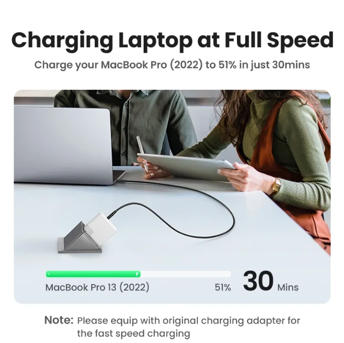 UGREEN PD100W 5A USB C a USB C Cable de carga rápida 5A Tipo C TPE Shell Cable para iPhone 15 MacBook Cable de Material de PVC negro