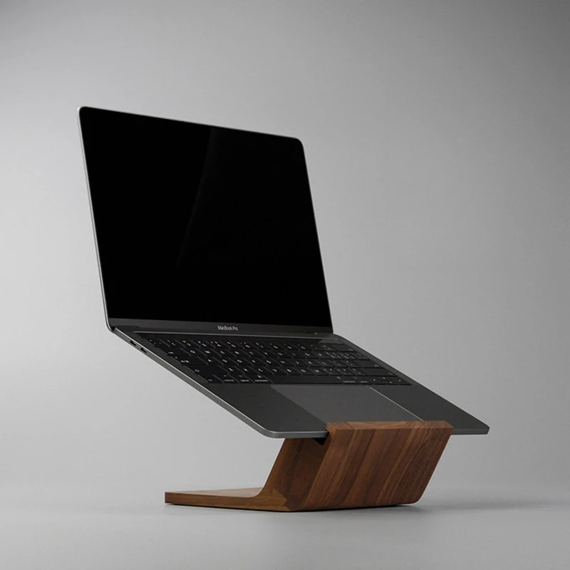 Dovetail Joint Wooden Laptop Stand - Durable, Stable, Anti-Scratch, Ergonomic Viewing Angle for Home/Office