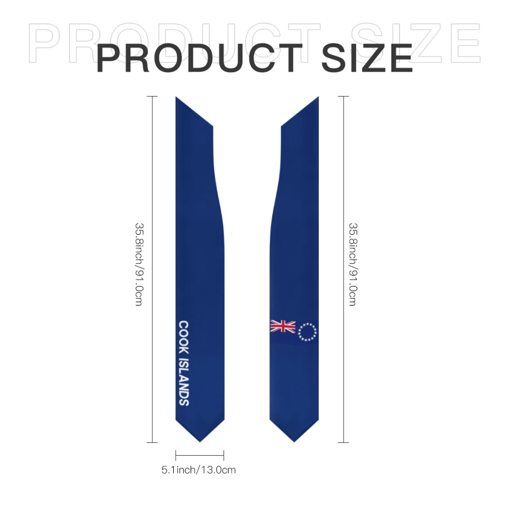 المزيد من تصميم شال التخرج علم جزر الكوك وعلم الولايات المتحدة وشاح الشرف للدراسة على الطلاب الدوليين
