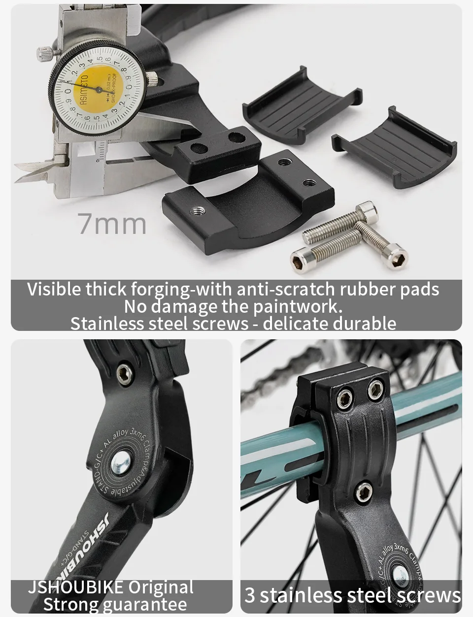 Jshoubike verstellbarer Fahrradst änder Aluminium legierung MTB/Schnee/Faltrad/Elektro fahrzeug Fahrrad Seiten fuß stütze 24-29 Zoll – Detail 10