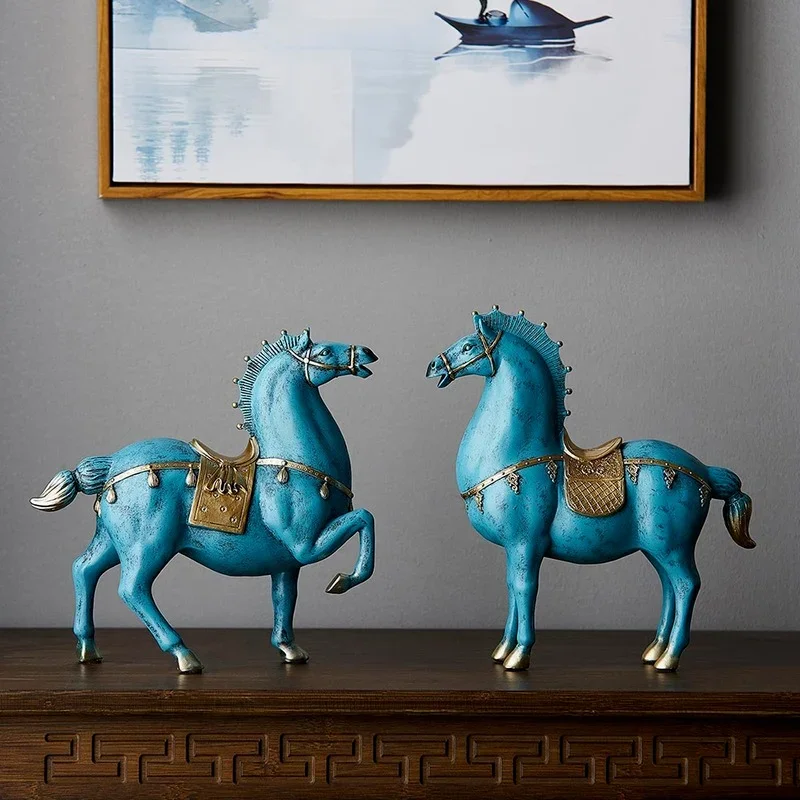 Sculpture de cheval Dengshui, accessoires de décoration pour la maison, Style chinois, pour le salon, pour le bureau, cadeaux de pendaison de