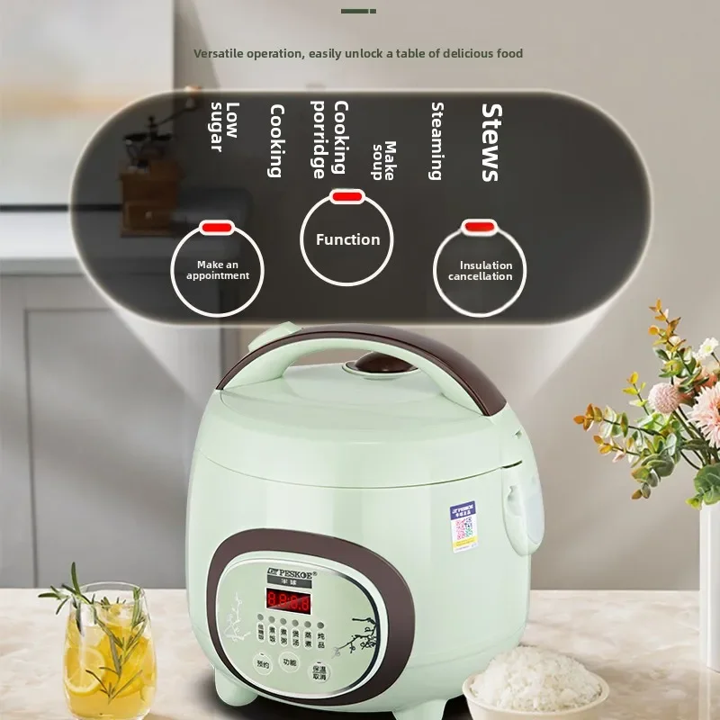 Rice cooker 304 stainless steel liner 2-3 people home old-fashioned multi-functional steaming small cooking pot 0coating