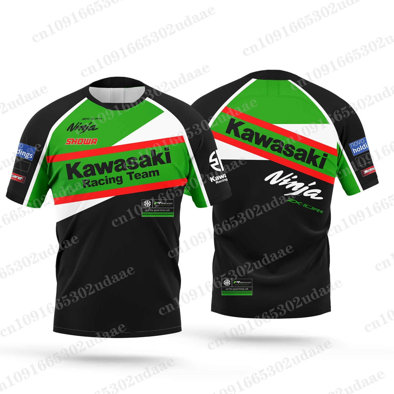 Kawasaki Men\'s and Women\'s Racing Team T-shirts 3D printed short sleeved shirts, motorcycle sportswear, children\'s tops