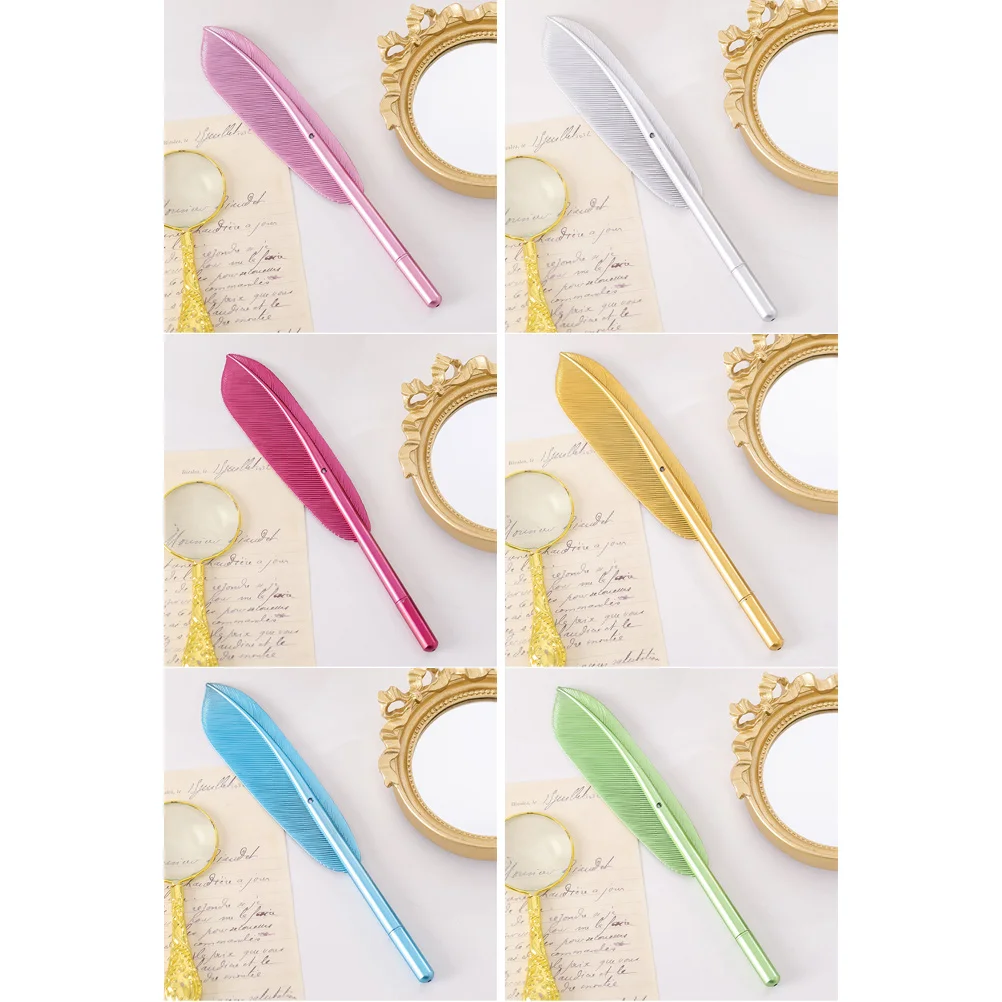 

6Pcs Plume Pen Gel Pen Students Writing Comfortable Grip No Fatigue Creative Design Multi Function Office Business