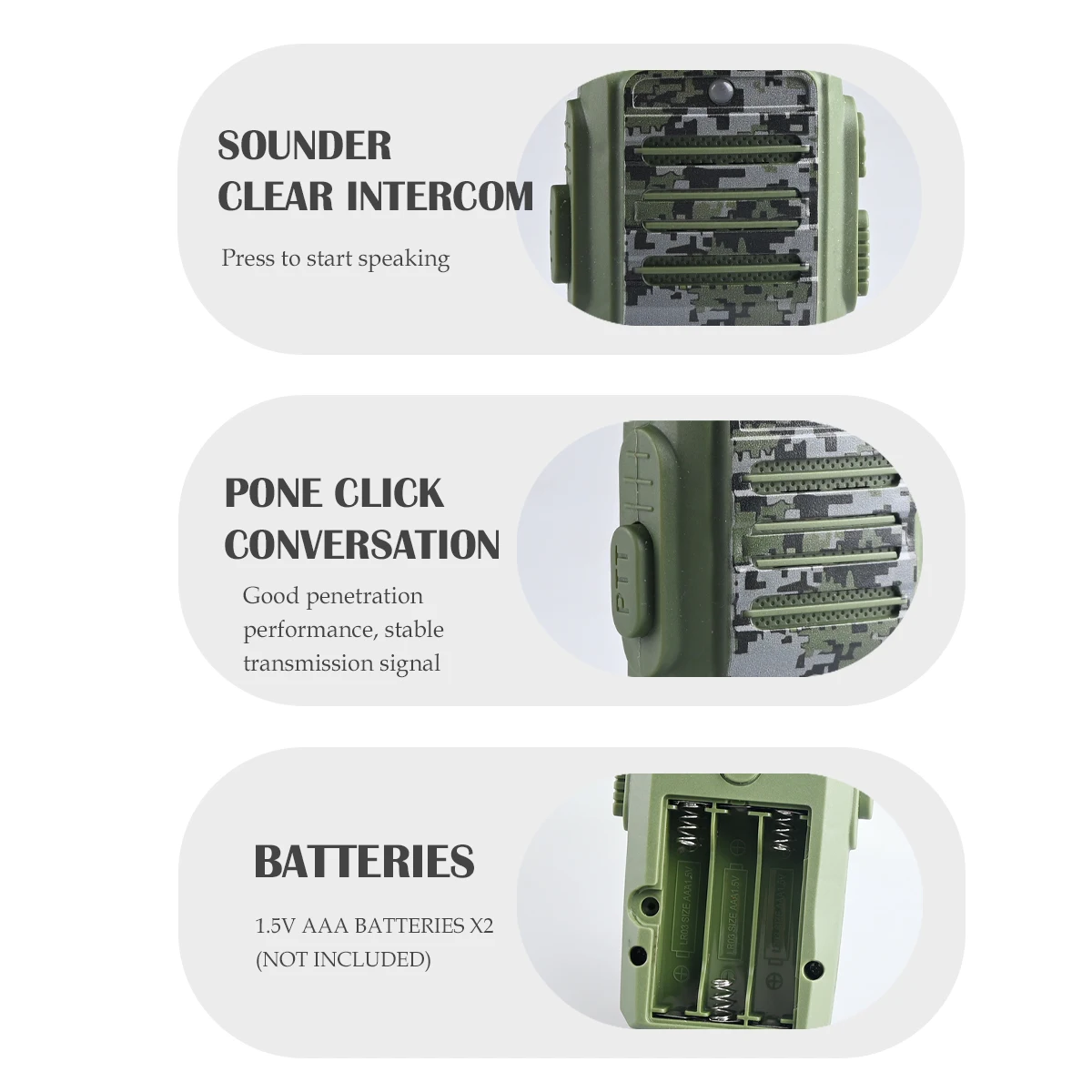 2 ชิ้นอิเล็กทรอนิกส์ Long Range Walkie Talkie ของเล่น Intercom Mini Interphone เสียงดิจิตอลการสื่อสารเกมในร่มและกลางแจ้ง