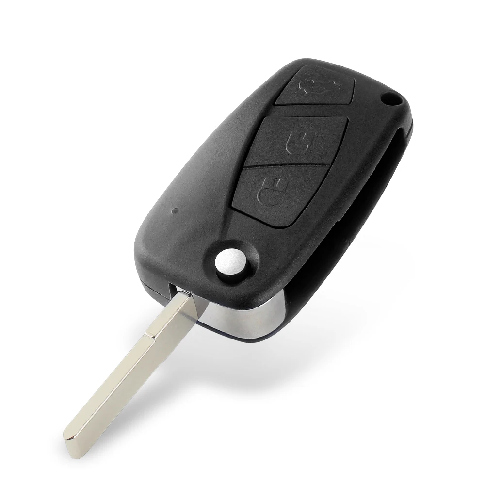 KEYYOU Car Key Shell per Fiat 500 Punto Stilo Ducato Panda Doblo Bravo pieghevole 2/3 pulsanti telecomando portachiavi lama non tagliata