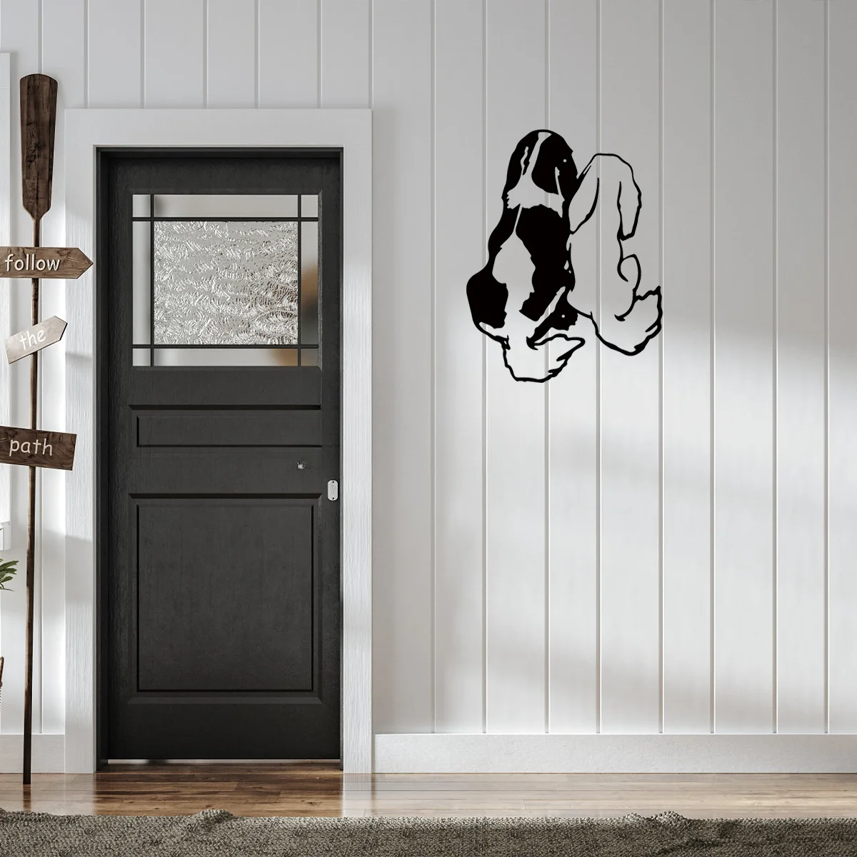 

Cute Dog Metal Wall Hanging Art Iron Art Silhouette Animal Minimalist Abstract Line Home Decor Create A Warm Atmosphere for Home