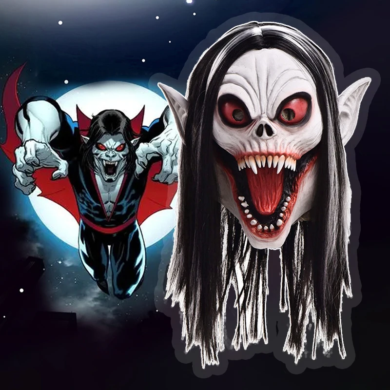

Morbius Косплей Латексный Головной Убор Хэллоуин Карнавал Вечеринка Маска Вампира Для Взрослых