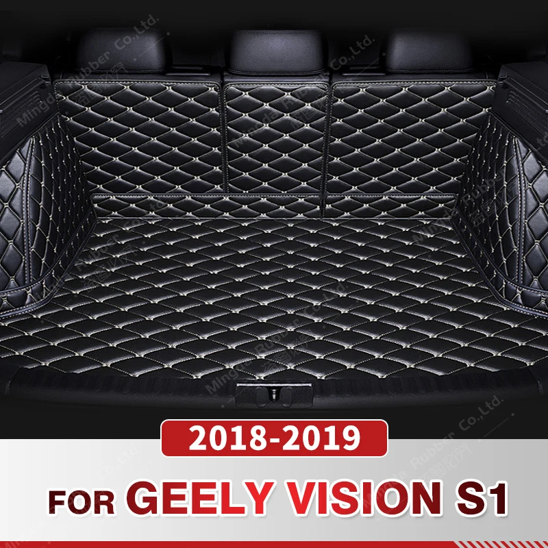 

Автомобильный коврик для багажника с полным покрытием для GEELY Vision S1 2018 2019, автомобильный коврик для багажника, подкладка для груза, защитные аксессуары для интерьера