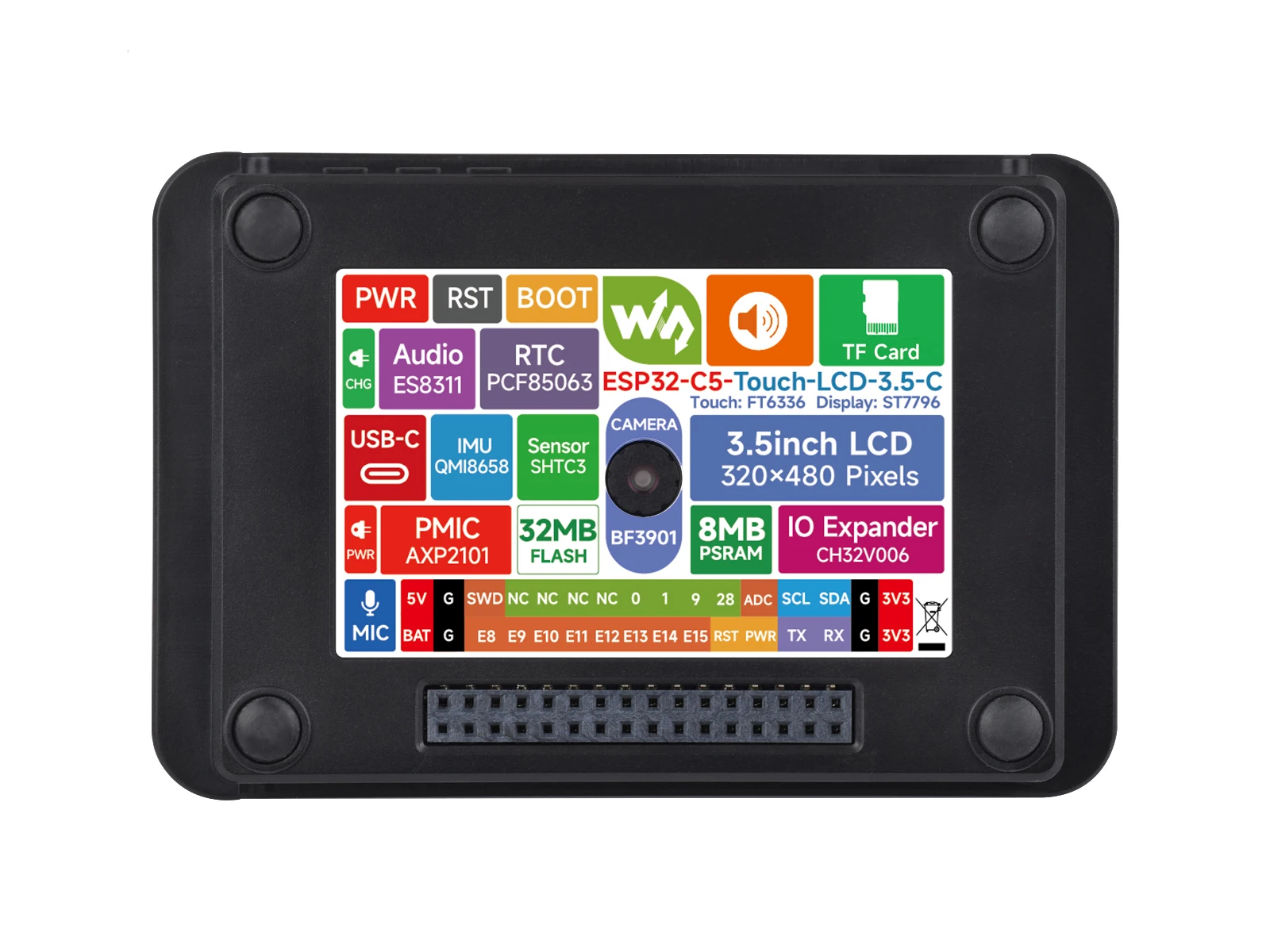 Waveshare ESP32-C5 Touch LCD 3 - đánh giá và giá Waveshare Esp32