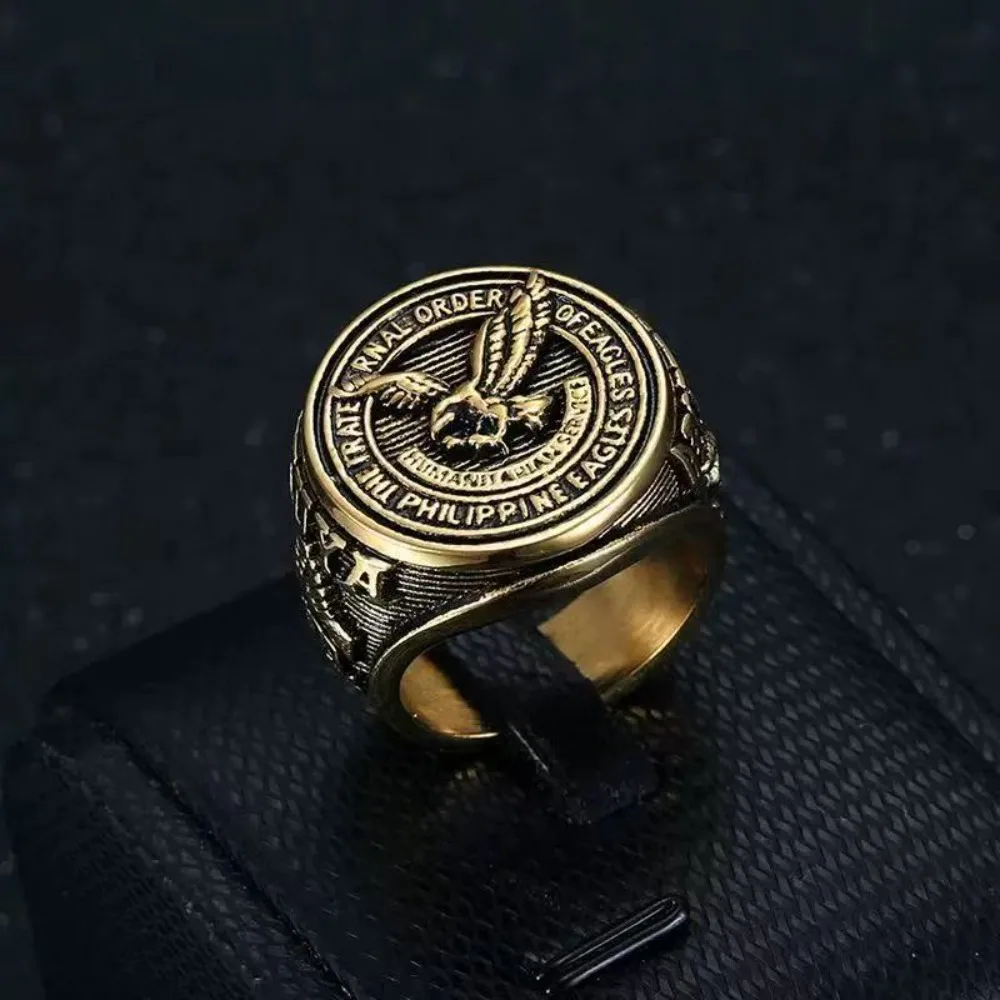 الرجعية الولايات المتحدة العسكرية الوطنية شعار النسر خواتم للرجال الفولاذ المقاوم للصدأ أدوات للفرق البحرية الأبيض الرأس نسر البحر مجوهرات المحارب الهدايا #5