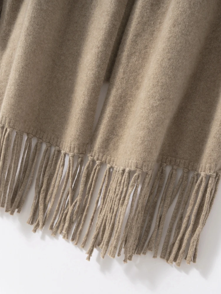 Tassel Shawl 100% Cashmere Autumn Winter Temperament Women's Warm Soft Comfort Exquisite High Quality Shawls Luxury Style
