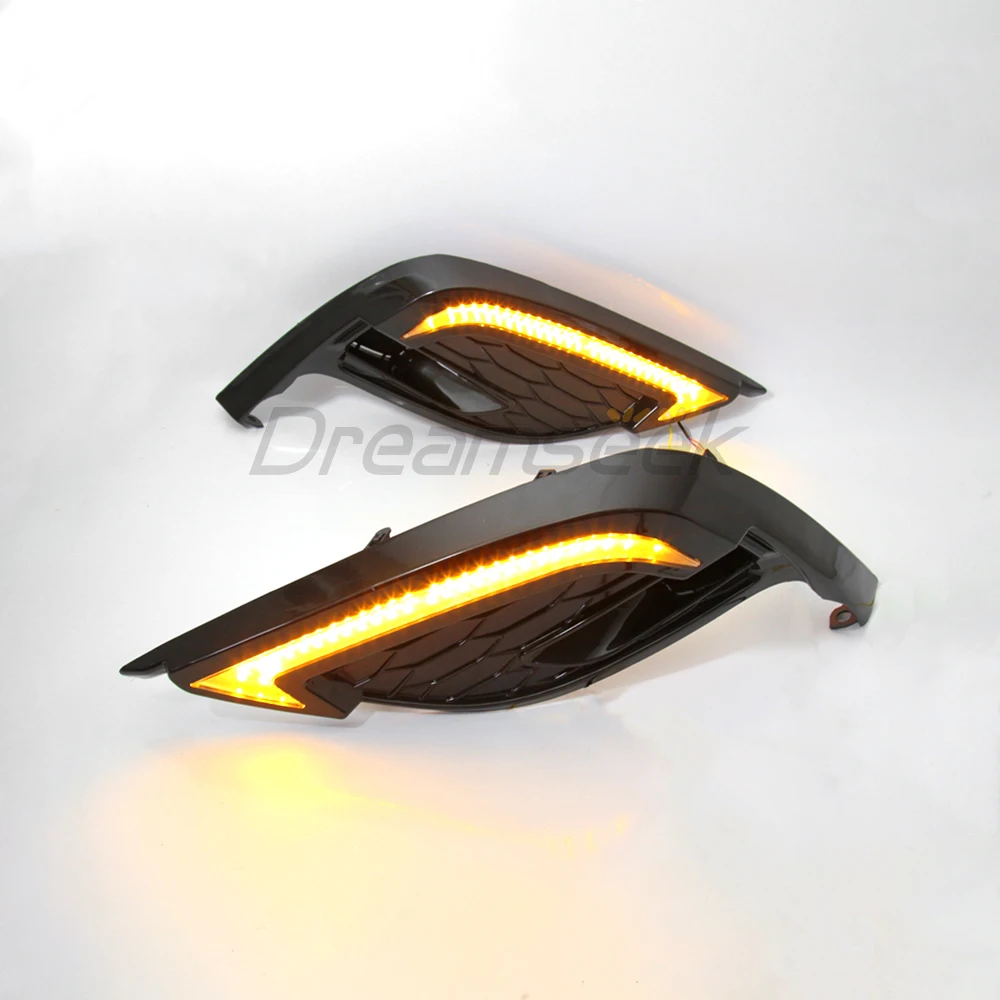 LED DRL For Toyota Camry SE / XSE XV70 2021+ Daytime Running Light Driving Fog Lamp W/ Sequential Dynamic Turn Signal 3 Colors