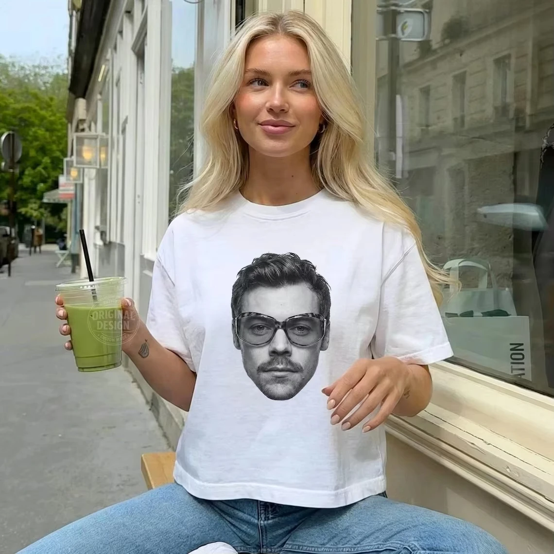 Harry Styles Portrait T Shirt Men Women Vintage Singer Face Print Tee Retro Short Sleeve Casual Pop Music Fan Streetwear T-shirt