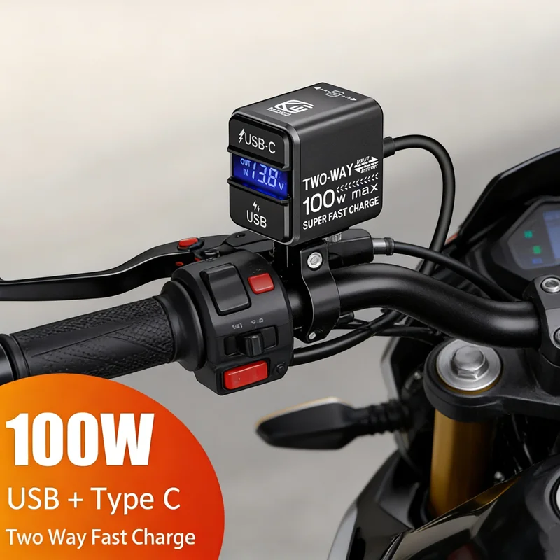 motorcycle-phone-tablet-usb-charger-100w-super-fast-emergency-two-way-charging-pd-qc30-moto-battery-charger-voltmeter