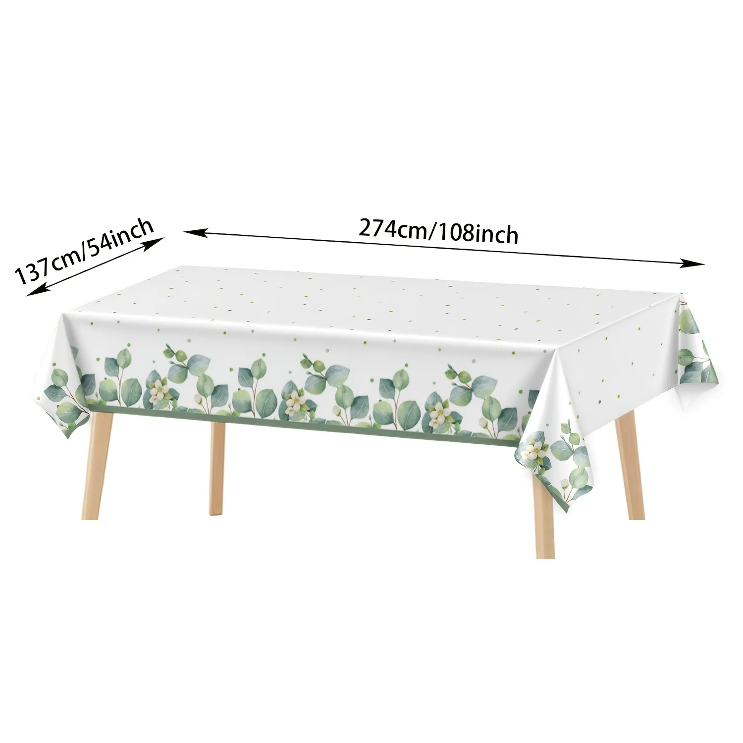 Spring Green Sage Disposable Tablecloth, Wedding Decorations, Summer Decoration, Garden Decor for Outside, Outdoor Decor, Spring/Summer Wedding Birthday Party Plastic Tablecloth, Bohemian Green 3pcs/1pc Set, 54