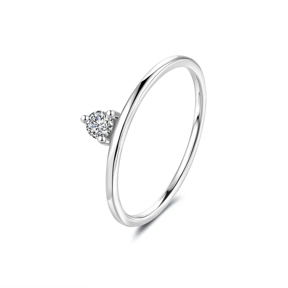 

Обручальное кольцо-пасьянс из стерлингового серебра s925 с муассанитом 0,1 карата | Женское кольцо-обещание на годовщину свадьбы