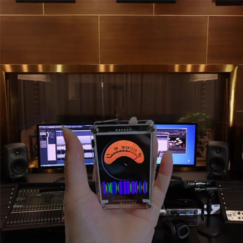BNVN-Voice Activated 1.3 Inch Music Spectrum Rhythm Level Indicator VU Meter HD LCD Color Analog Multi-Mode Support GPS