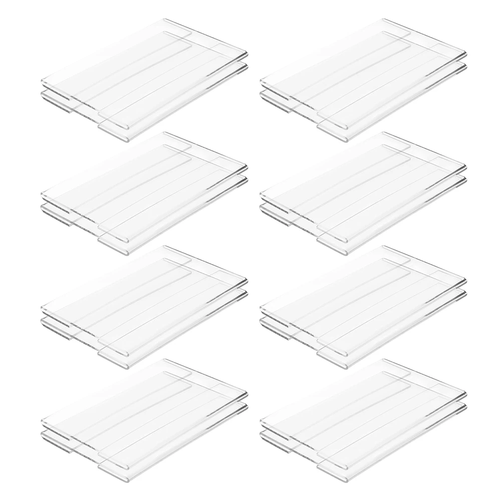 

Flat Price Tag Clear Acrylic Label Holders Labels Card Stands for Display Rack Sign Library Shelf