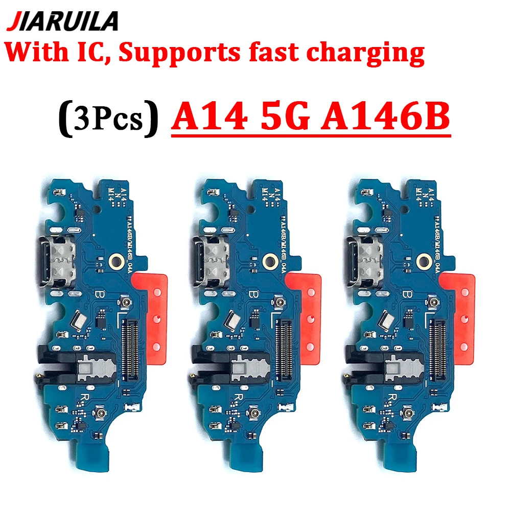 3pcs Charging Port Board For Samsung A04S A14 4G A34 A05 A15 A25 A55 Microphone Module Fast Charge Connector USB Dock Flex Cable