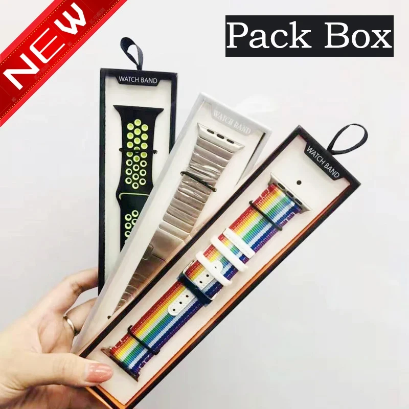 Simple Watch Strap Box Case for Apple Watch Band 9 8 7 6 5 4 3 Box Paper Pack 38/40/42/44MM for iWatch series Band 20MM 22MM