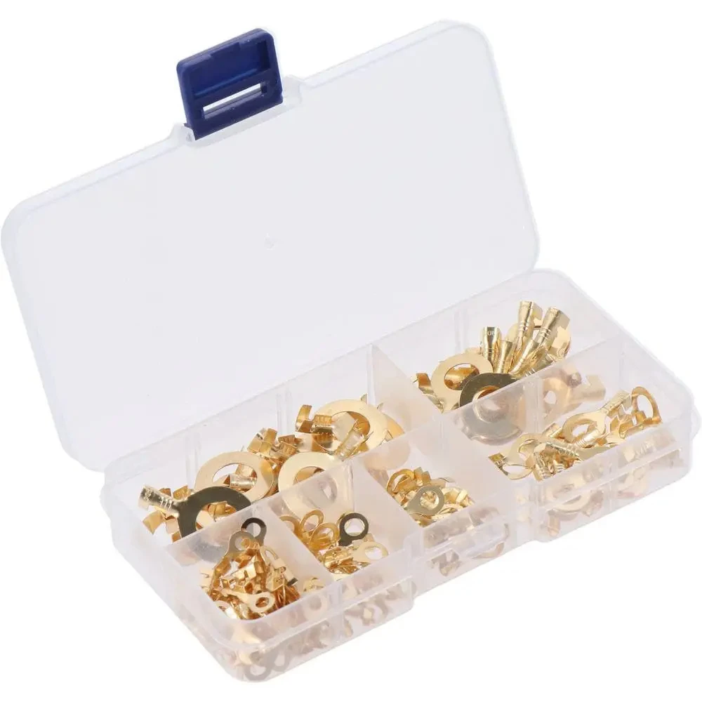 150pcs/set 6 Types O-type Terminal Block DJ431  Round Lugs Terminals Cold-Pressed Connector Copper Tab Wiring Nose Combination