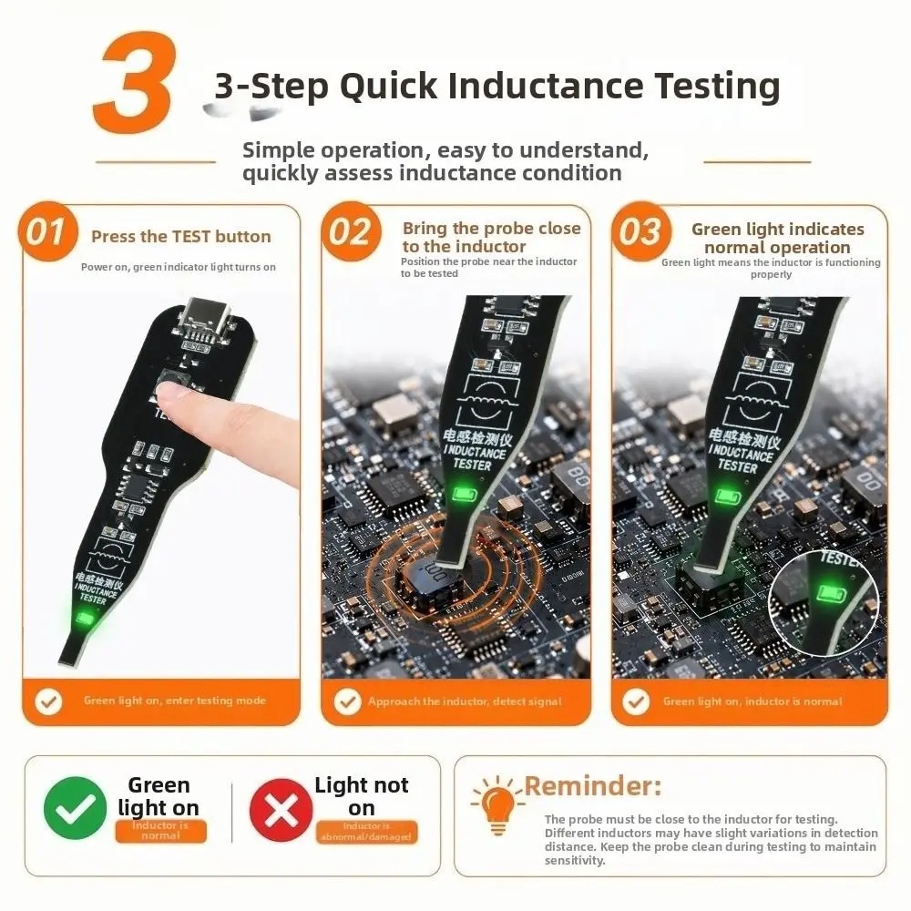 High Accuracy Motherboard Coil Tester Strong Stability Professional Electromagnetic Induction Tester Portable Easy To Use