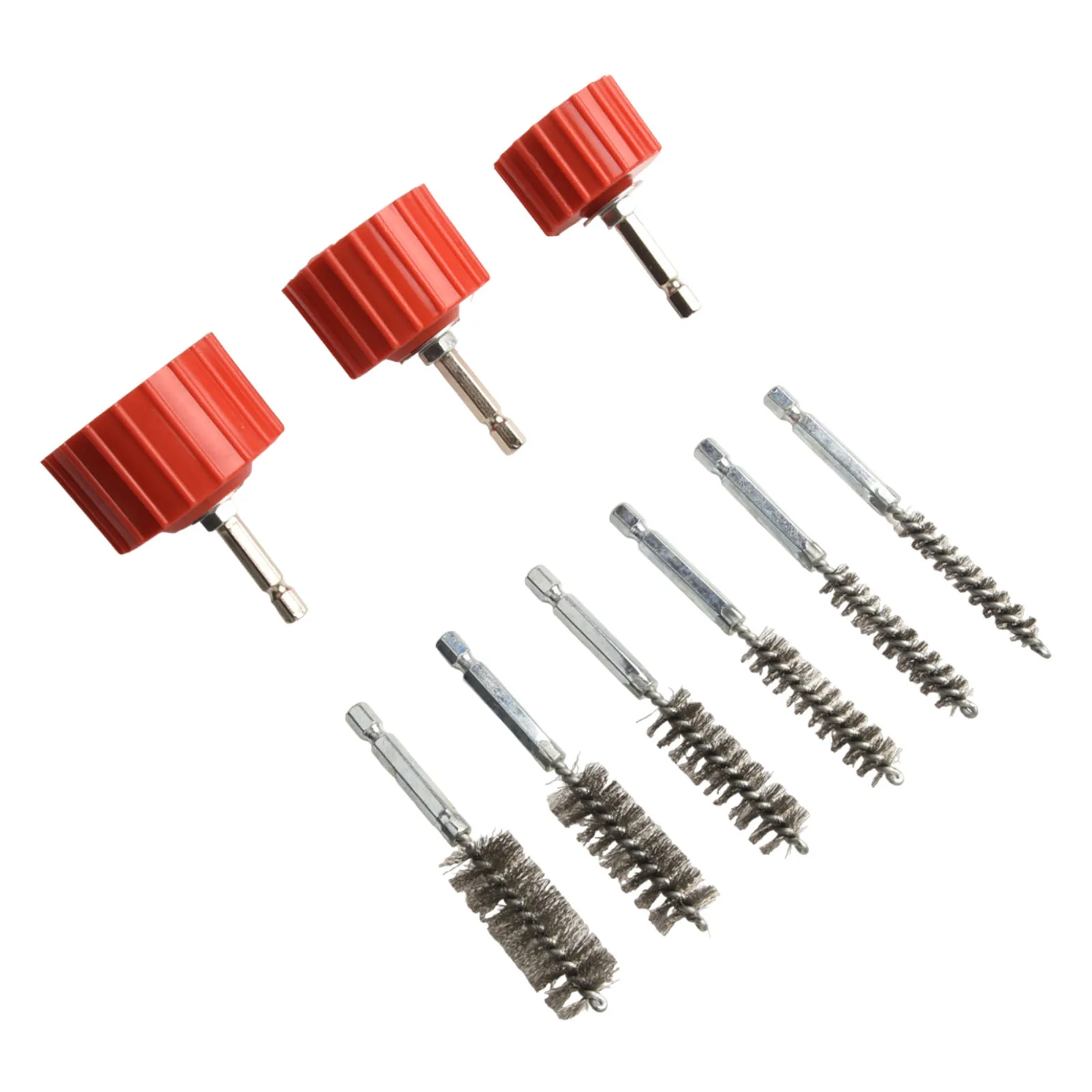 3/9PC 3/4-In Copper Pipe Cleaner Set For Power Drill 1/4\