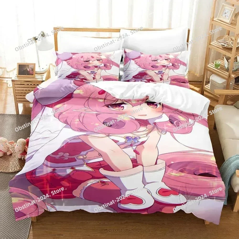 Anime Princess Connect! ReDive Neneka 3D Print Comforter Bedding Set,Duvet Cover Bed Set Quilt Cover Pillowcase,King Queen Size