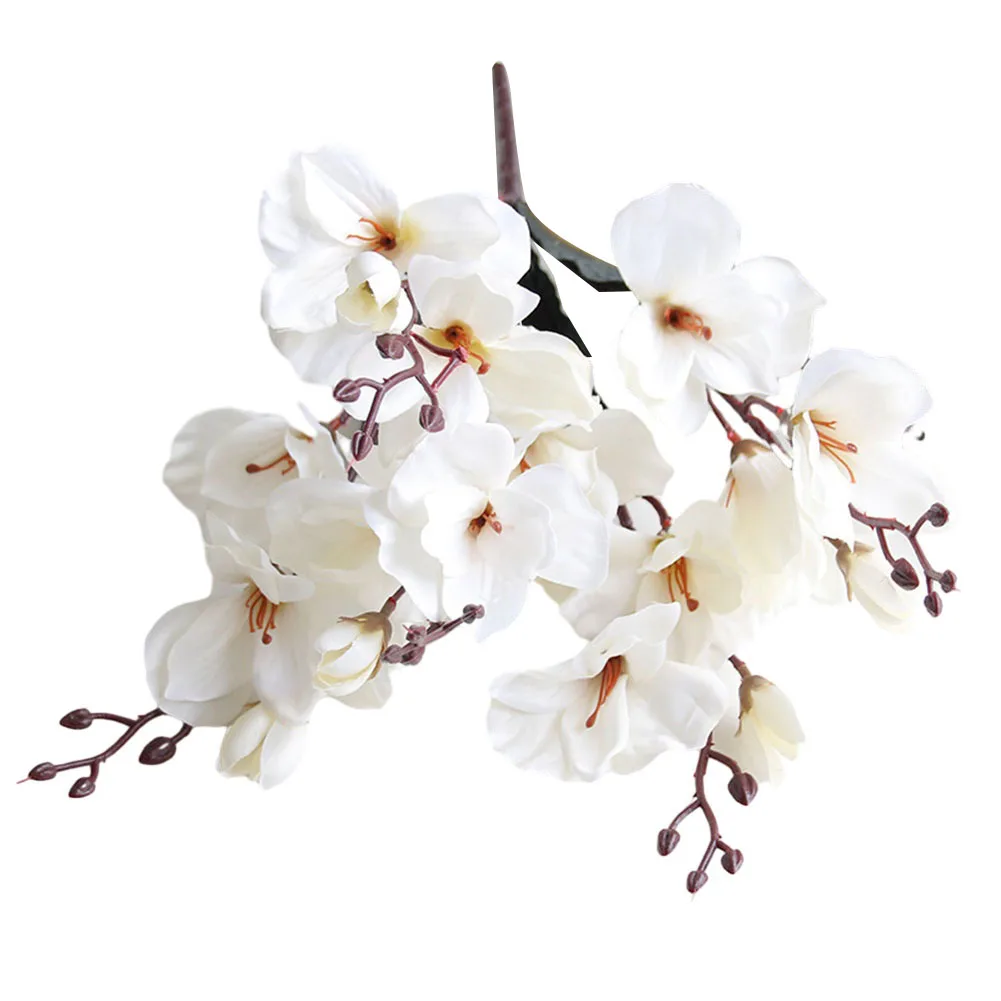 Magnificent Magnolia Flower Bouquet 5 Prongs 20 Heads Artificial Flowers For Home Decoration Multiple Color Options