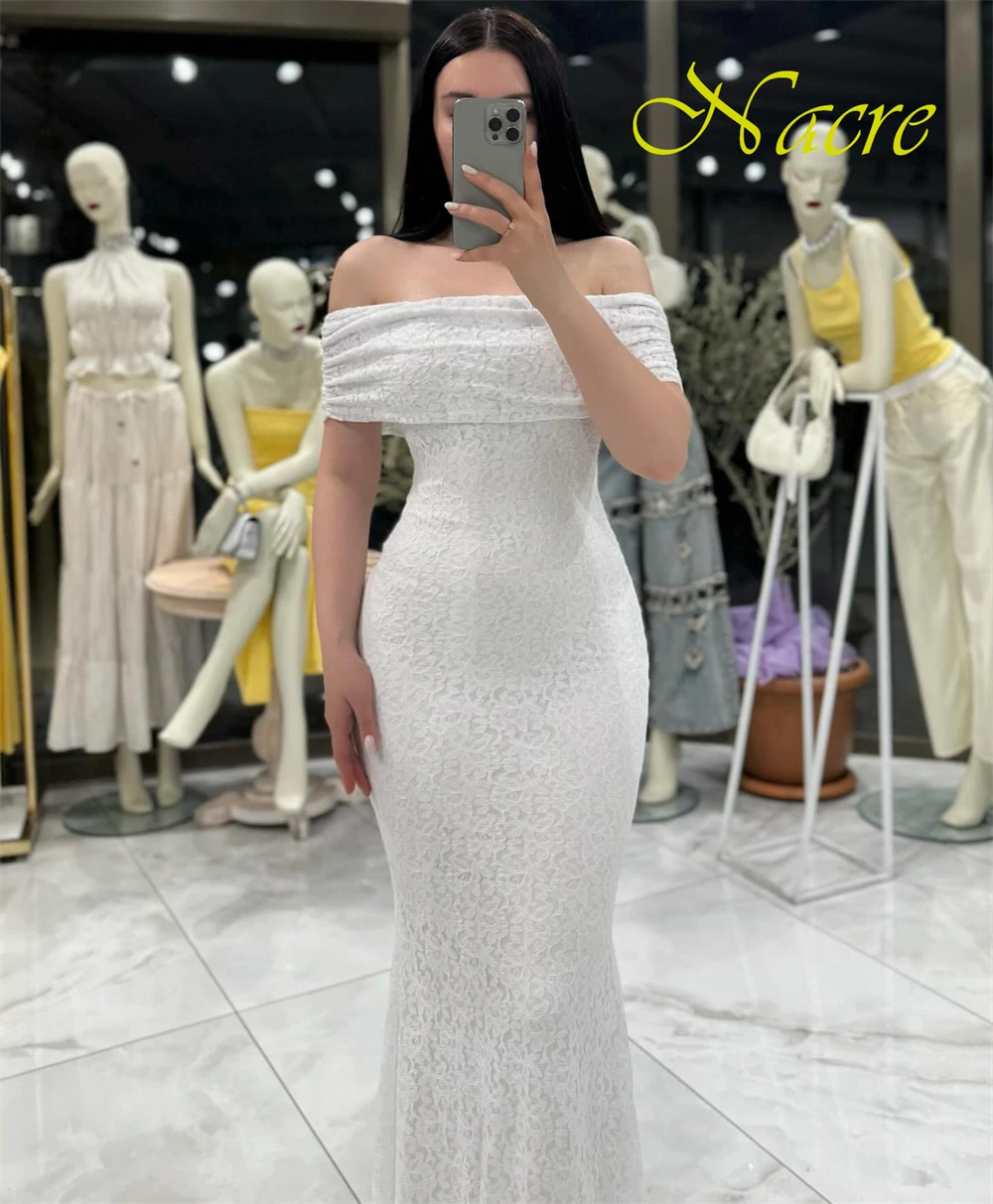 تخصيص رائعة قبالة الكتف بلا أكمام مساء اللباس جودة عالية الدانتيل الزهور فساتين حفلة موسيقية حزب أثواب حساسة