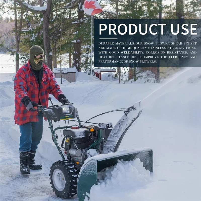 ABKO-Double Stage per artigiano, Briggs & Stratton, Brute, Murray Snow Throwers - Confezione da 6 perni di taglio per spazzaneve 707555