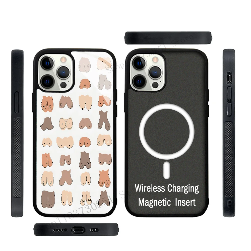 Body Sketch Abstract Lines Chest Phone Case Strong Magnetic For IPhone 15 14 13 Pro Max 11 12 Mini Alex Mirror For Magsafe