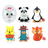 Animal Cartoon Pendrive 4gb 8gb 16gb 32gb 64gb 128gb 256gb 512gb Usb Flash Drives Cat Penguin Fox Bear Panda Memoria Usb Stick