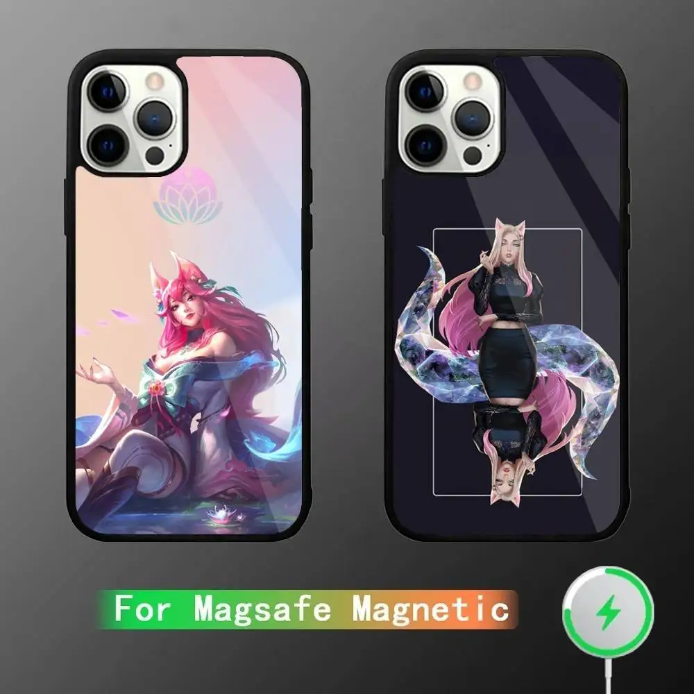 

L-LOL KDA Ahri Phone Case For iPhone 16,15,14,13,12,11,Pro,Max,Plus,Mini,SE New Magsafe Magnetic Wireless Charging