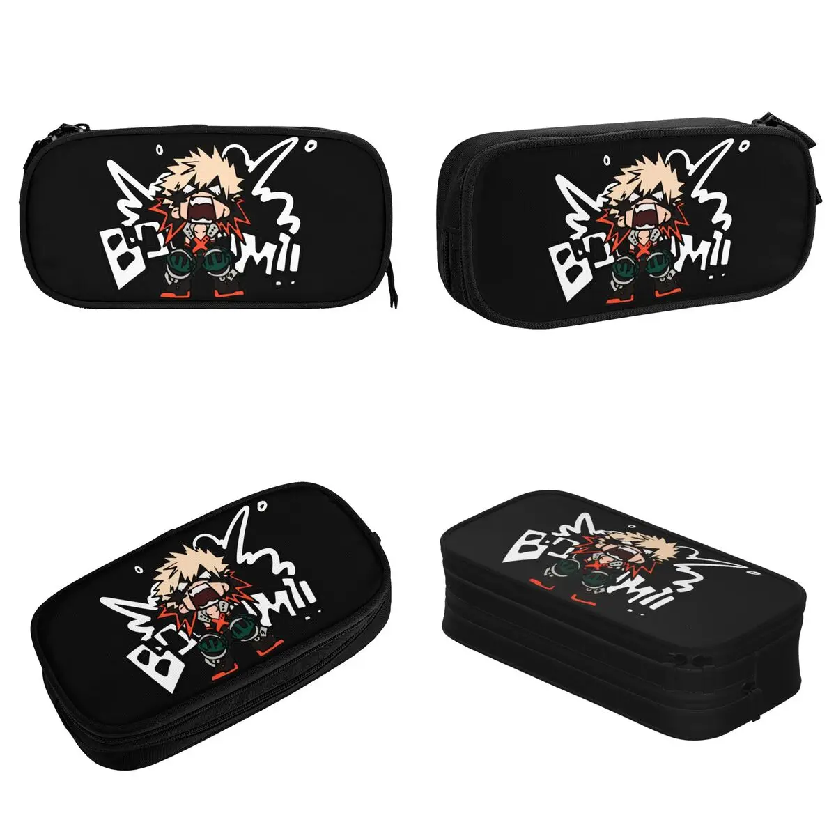 Fashion My Hero Academia Katsuki Bakugo Booom Pencil Cases Pencilcases Pen for Student Big Capacity Bag Office Zipper Stationery