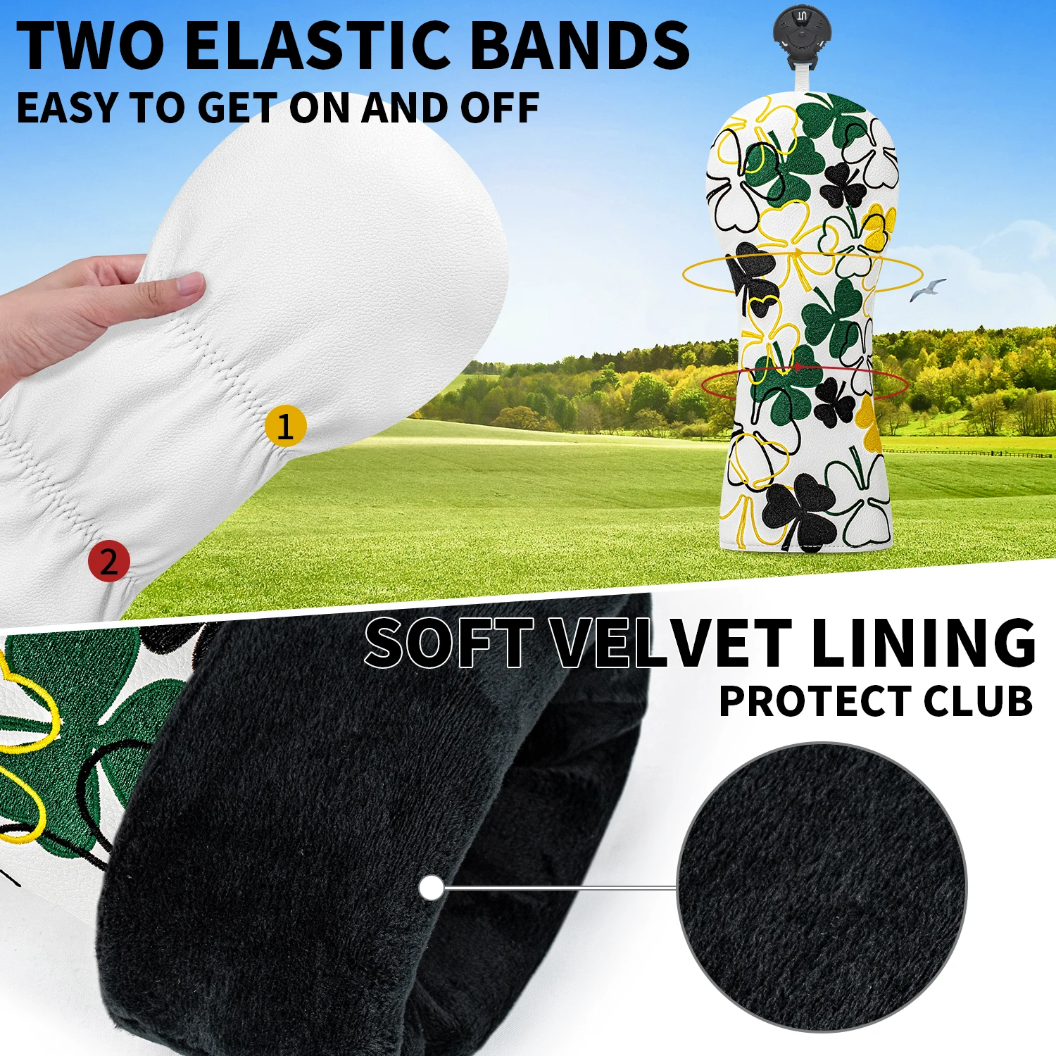 1/4pcs Golf Club Head Cover, W - Golf Driver ulasan dan harga