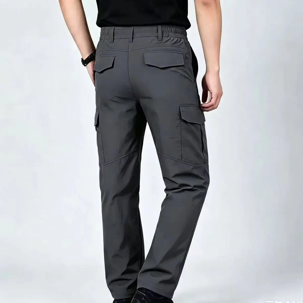 Summer 2026 Men's Cargo Pants Commuting Office Business Casual Pant Outdoor Light and Breathable Multi Pocket Work Trousers